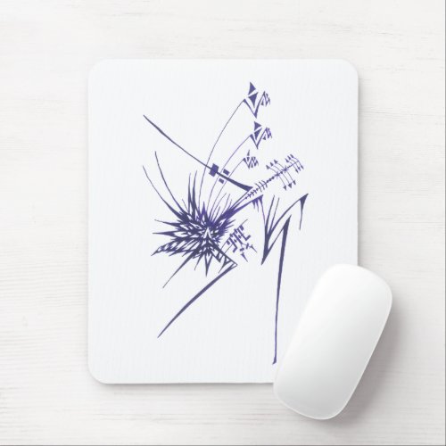 Unique Purple White Colorful Abstract Art Mouse Pad