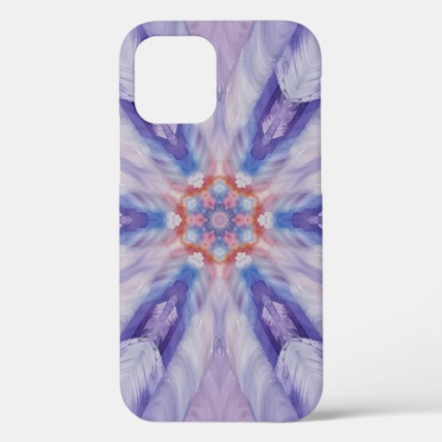 Unique Purple White Red Abstract iPhone 12 Case