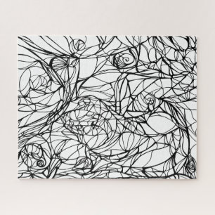 unique PUZZLE hand-drawn line art, color this puzz