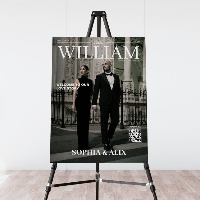 Unique QR code magazine cover photo wedding Foam Board (Creator Uploaded)