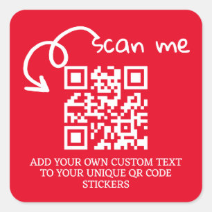 Unique QR code personalized scannable website Square Sticker