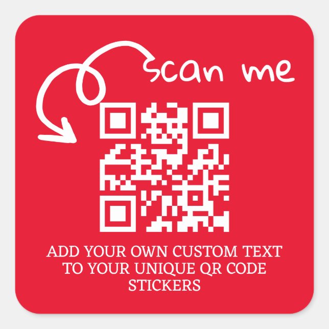 Unique QR code personalized scannable website Square Sticker (Front)