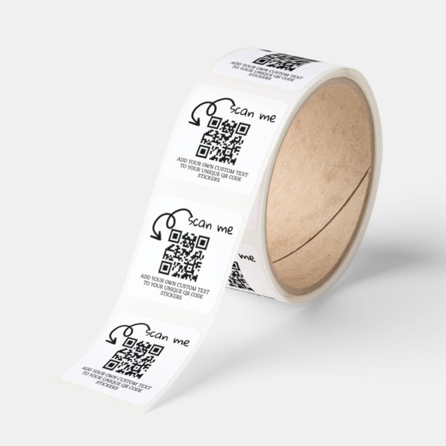 Unique QR code personalized scannable website Square Sticker (Roll)