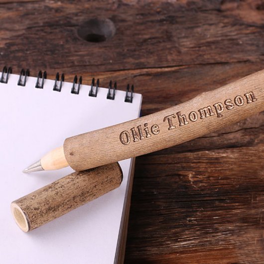 Unique Quality Engraved Natural Wooden Pen (3/4)