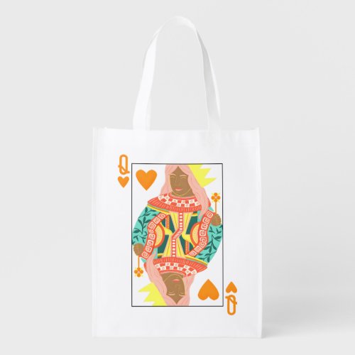 Unique Queen of Hearts Playing Card Tote Bag