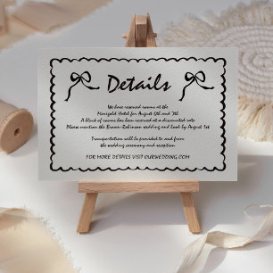 Unique Quirky Hand Drawn Retro Wedding Enclosure Card