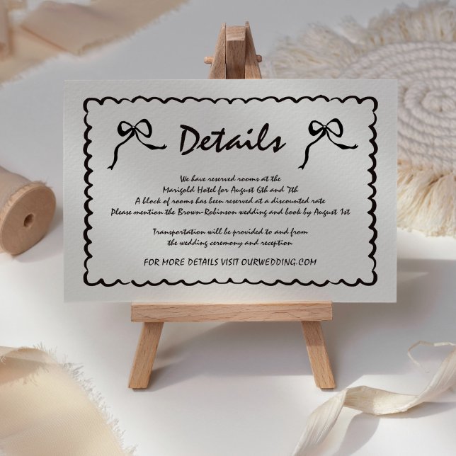 Unique Quirky Hand Drawn Retro Wedding Enclosure Card (Creator Uploaded)