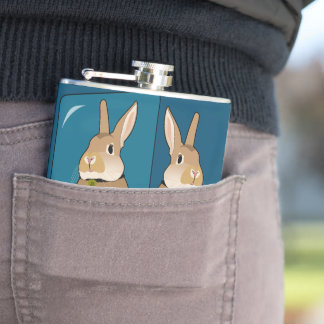 Unique Rabbit in the Mirror Flask