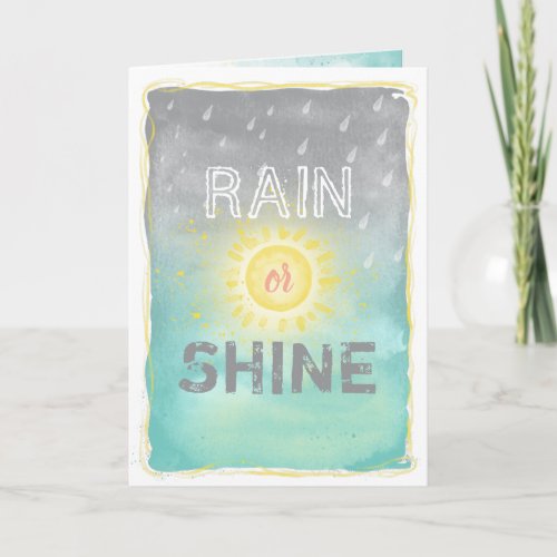 Unique Rain or Shine Monogram Valentines Day Card