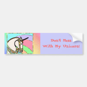 Unique Rainbow Art With Gold Bumper Sticker
