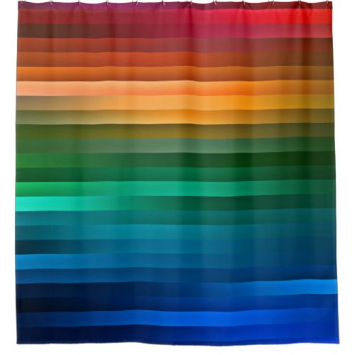 Unique Rainbow Colored Striped Shower Curtain