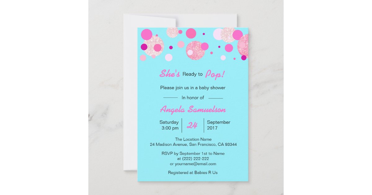 Unique Ready To Pop Pink Blue Neutral Baby Shower Invitation Zazzle Com