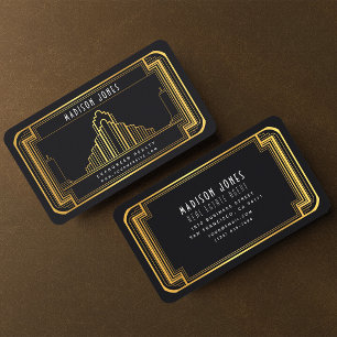 Unique Real Estate Agent Art Deco Business Card