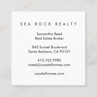 Unique Real Estate Agent Rocks Ocean Beach Photo Square Business Card