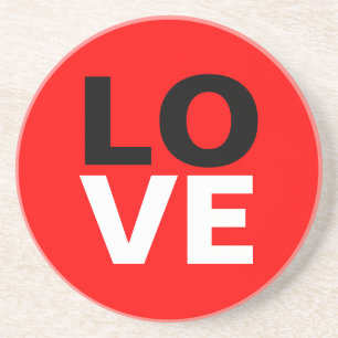 Unique Red Background Love Romance Coaster