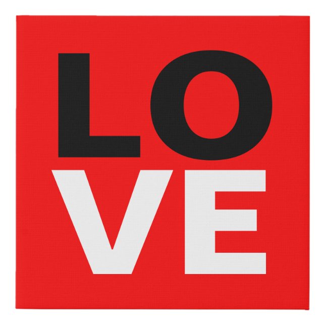 Unique Red Background Love Romance Faux Canvas Print (Front)