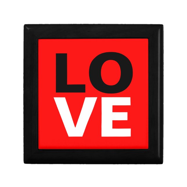 Unique Red Background Love Romance Gift Box (Front)