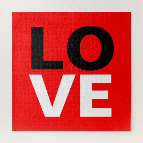 Unique Red Background Love Romance Jigsaw Puzzle