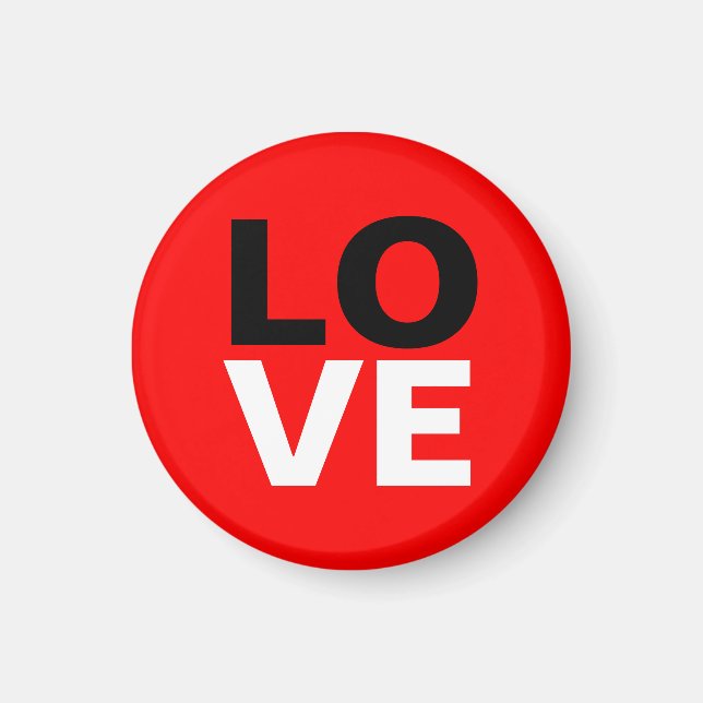 Unique Red Background Love Romance Magnet (Front)