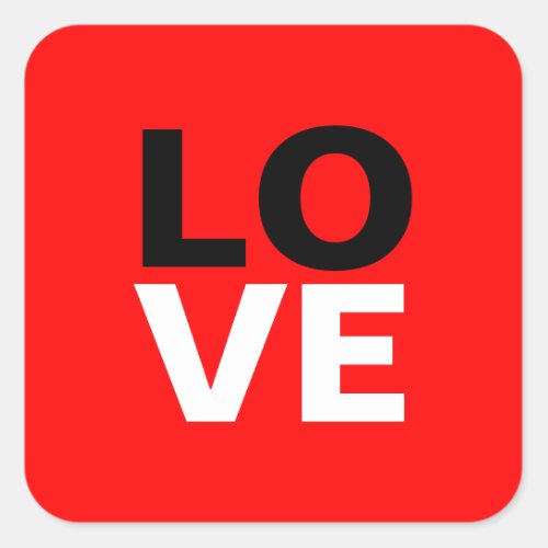 Unique Red Background Love Romance Square Sticker