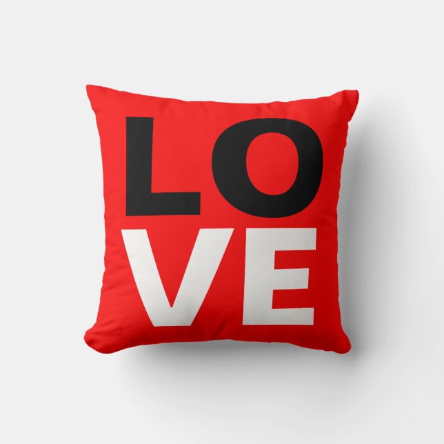 Unique Red Background Love Romance Throw Pillow (Front)