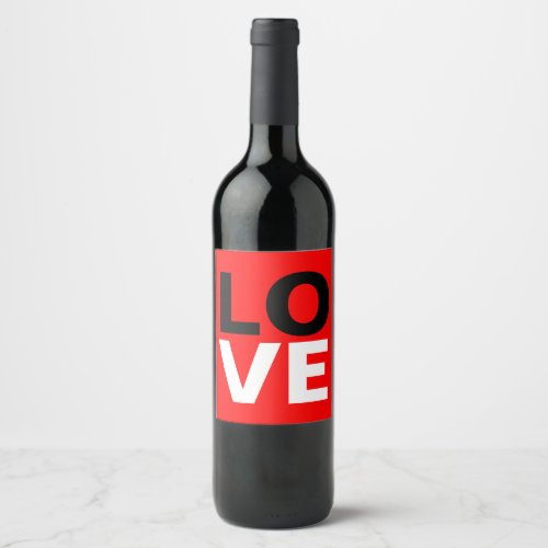 Unique Red Background Love Romance Wine Label