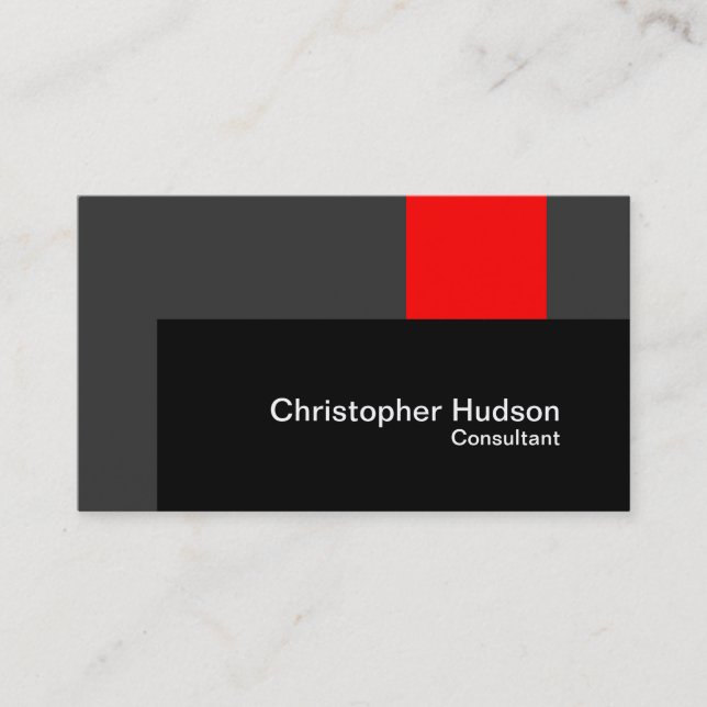 Unique Red Black Gray Photography Business Card (Front)