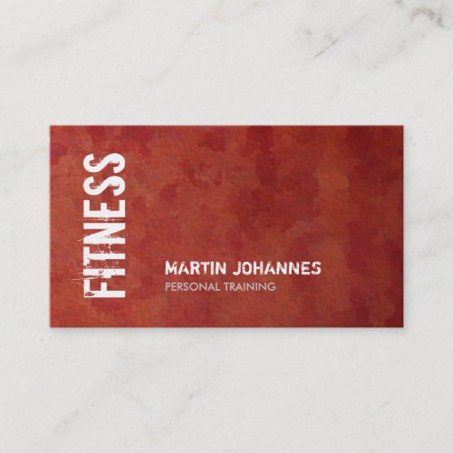 Unique Red Brown Fitness Personal Trainer Business Card