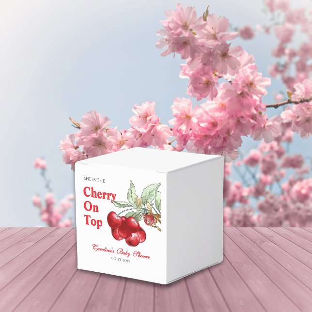 Unique Red Cherry on Top Baby shower  Favor Boxes (Creator Uploaded)
