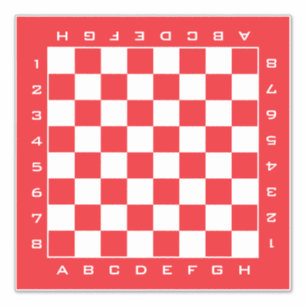 Unique red chess board and checkers game sticker