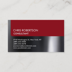 Unique Red Dark Grey Attractive Creative Business Card