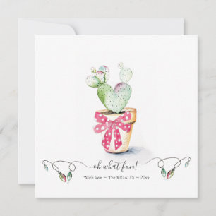 Unique Red & Green Cute Cactus Christmas Note Card