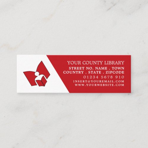 Unique Red Library Bookmark Business Card