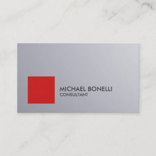 Unique Red Point Silver Grey Background Consultant Business Card