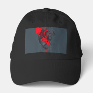 Unique Red Splatter Human Heart Performance Cap