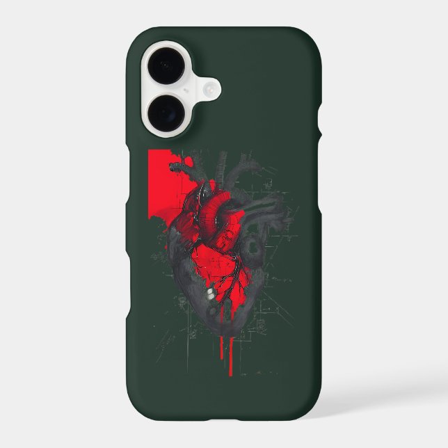 Unique Red Splatter Human Heart Phone Case (Back)