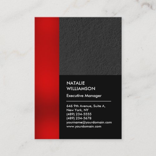 Unique red stripe black grey professional modern business card
