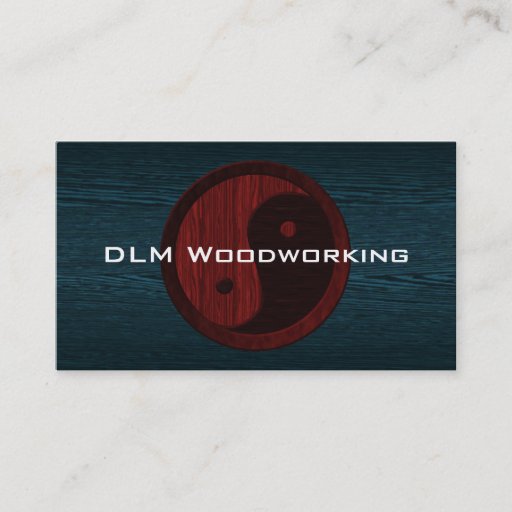 Customizable Unique Red Wood Yin Yang Contractor Business Card