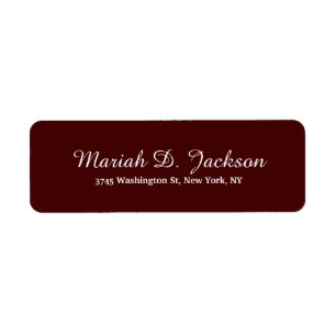 Unique Reddish Brown Class Script Creative Plain Label