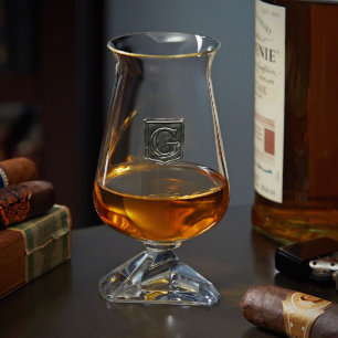 Unique Regal Crested Monogram Whiskey Glass