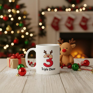 Unique reindeer personalized christmas coffee mug
