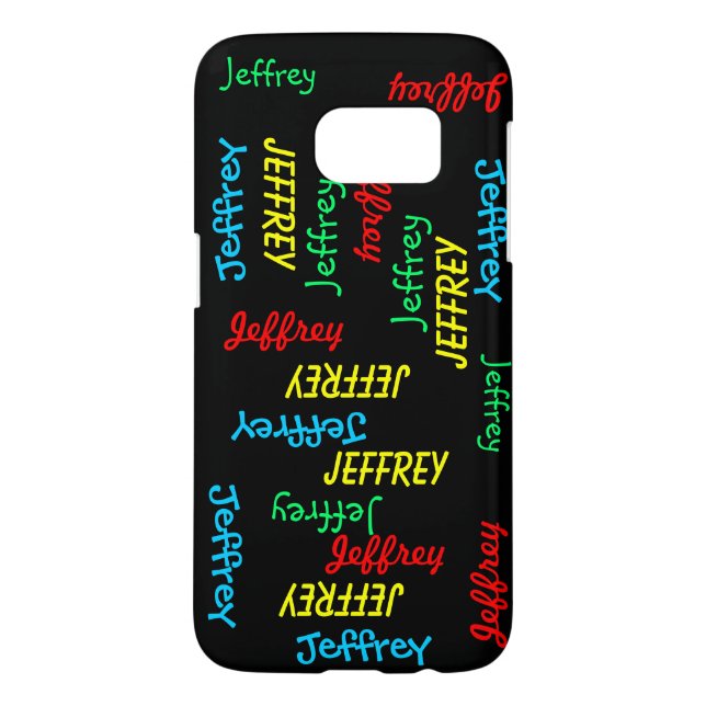 Unique Repeating Name on Black, Personalized Case-Mate Samsung Galaxy Case (Back)