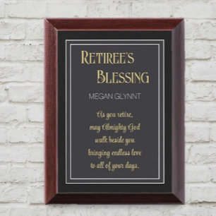 Unique Retiree's Blessing custom gift Plaque