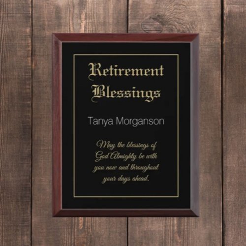 Unique Retirement Blessing custom gift Plaque