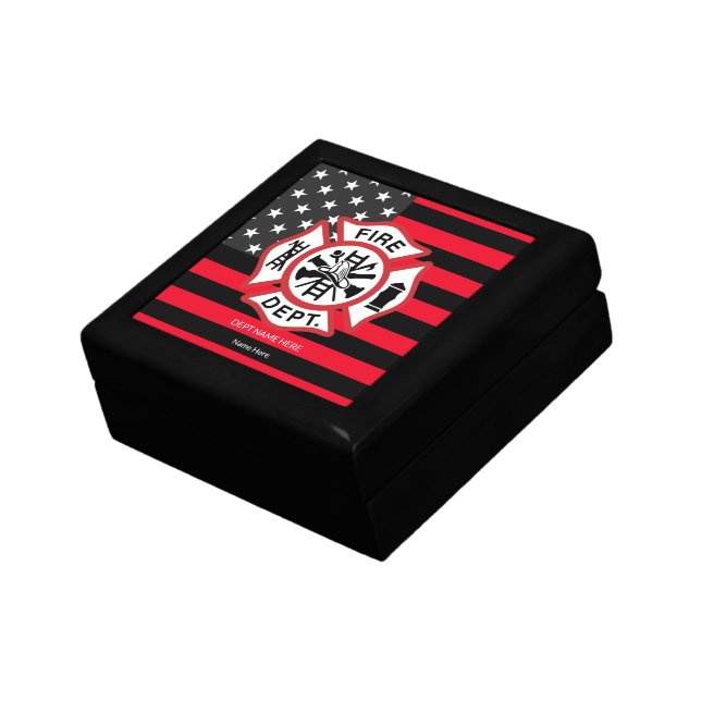Unique Retirement Gifts, Firefighter Maltese Cross Gift Box (Side)