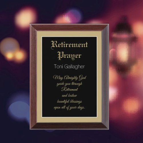 Unique Retirement Prayer custom gift Plaque
