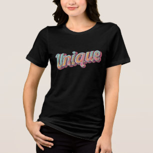 Unique Retro 3D Typography Colorful Script Streetw Tri-Blend Shirt