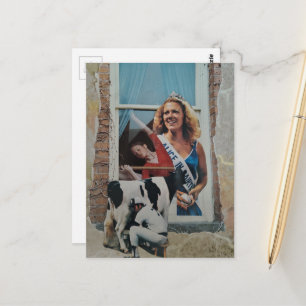 Unique Retro Dairy Princess Collage  Postcard