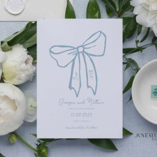 Unique Retro Dusty Blue Save the Date Invitation