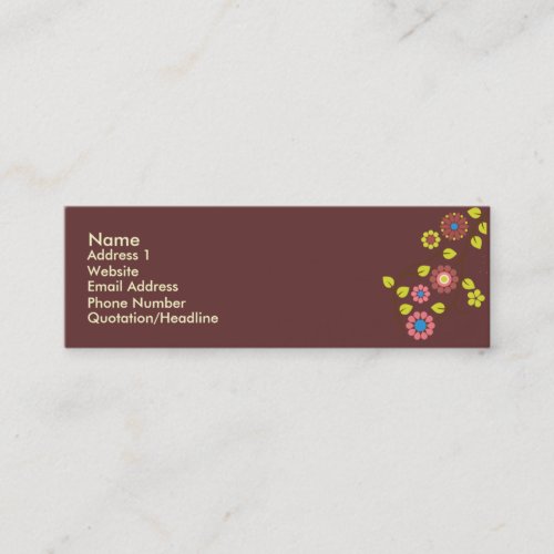 Unique Retro Flower contact Card Business Card